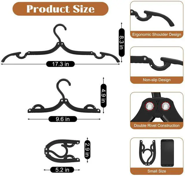 Alt view image 2 of 6 - 12 Pcs Travel Hangers Portable Foldable Hangers for Cruise Essentials 2026 | Cruise Must Have Clothes HangersTravel Cruise Ship Essentials for Suitcase Luggage Camping Road Trip Fly Vacation Organizer
