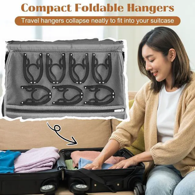 Alt view image 4 of 6 - 12 Pcs Travel Hangers Portable Foldable Hangers for Cruise Essentials 2026 | Cruise Must Have Clothes HangersTravel Cruise Ship Essentials for Suitcase Luggage Camping Road Trip Fly Vacation Organizer