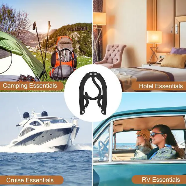 Alt view image 6 of 6 - 12 Pcs Travel Hangers Portable Foldable Hangers for Cruise Essentials 2026 | Cruise Must Have Clothes HangersTravel Cruise Ship Essentials for Suitcase Luggage Camping Road Trip Fly Vacation Organizer