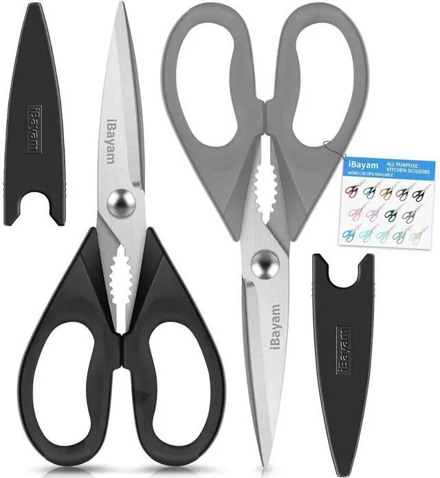 Main image of 8.7" All Purpose Kitchen Shears Heavy Duty with Protective Sheath | Built-In Bottle Opener, Durable Stainless Steel Scissors, Dishwasher Safe, Soft Grip Comfort Handle, Cooking, Food, Packaging