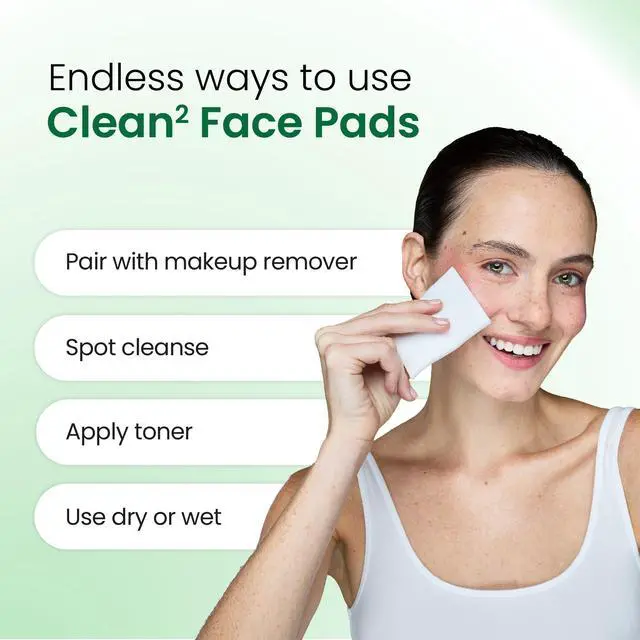Alt view image 7 of 7 - Clean² Sensitive Skin Face Pads Ultra-Soft 100% Organic Cotton, Fragrance-Free & Lint-Free Makeup Remover & Toner, Dermatologist Approved, 60 Ct (Formerly Cloud Pads)