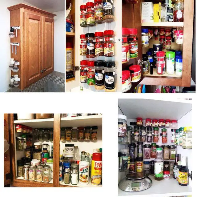 Alt view image 6 of 7 - 4PCS Plastic Extra Strength Adhesive Spice Racks Spice Gripper Clips Strips for 20 Spice Jar