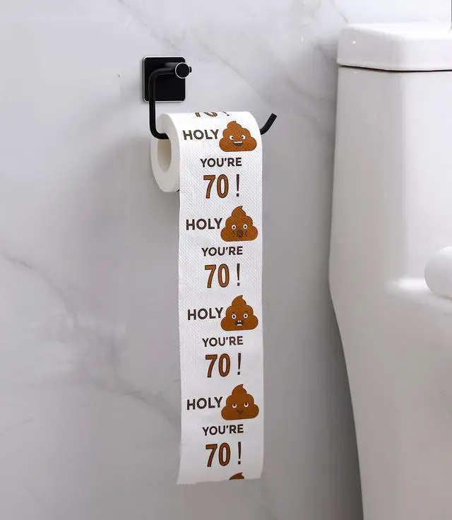 Alt view image 3 of 6 - Happy 70th Birthday Toilet Paper Roll 3-Ply Funny Birthday Gifts for Men and Women Novelty for Birthday Party Decorations Seventy 70 Party Supplies (70th Years)
