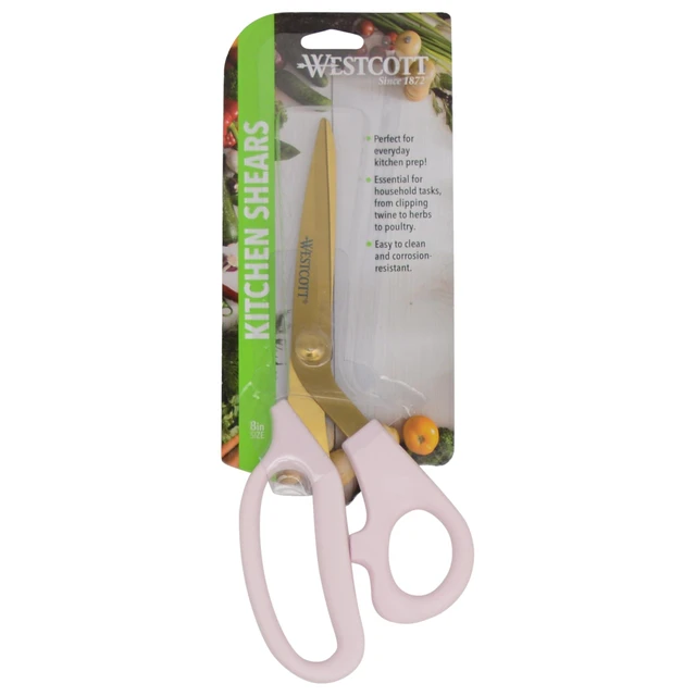 Alt view image 6 of 6 - All-Purpose Kitchen Shears, Pink with Gold Blades - Durable Kitchen Shears with Precision-Ground Blades for Easy Cutting and Meal Prep - 8-Inch
