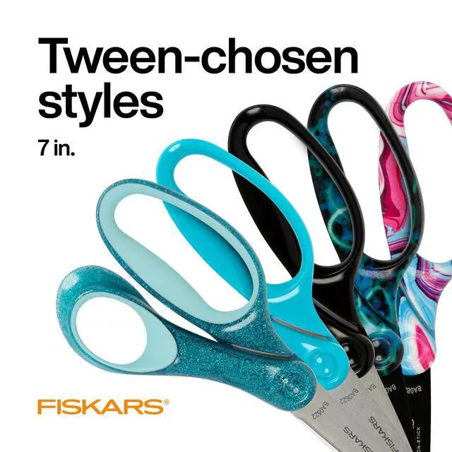 Alt view image 2 of 7 - 7" Student Scissors for Kids Ages 12-14, School & Crafting, Purple | Scissors with Precise Blades for School or Crafting, Ergonomic Handles Designed for Older Kids, Back to School Supplies