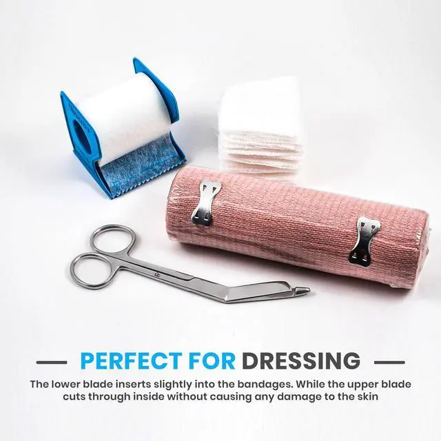 Alt view image 4 of 7 - Lister Bandage Scissors, 5.5 Inch Stainless Steel | Precision Stainless Steel Medical Scissors for Cutting Bandages, Dressings, Tape, Gauze and First Aid Use