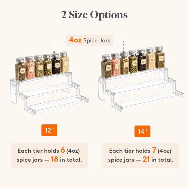 Alt view image 4 of 7 - 12 Spice Rack, Perfume Cologne Stand, Tool-Free Assembly, 1 Pcs | 3-Tier Clear Cupcake Riser, Display Shelf for Seasoning, Figurine, Makeup, Room Decor, Kitchen Cabinet Storage Organization
