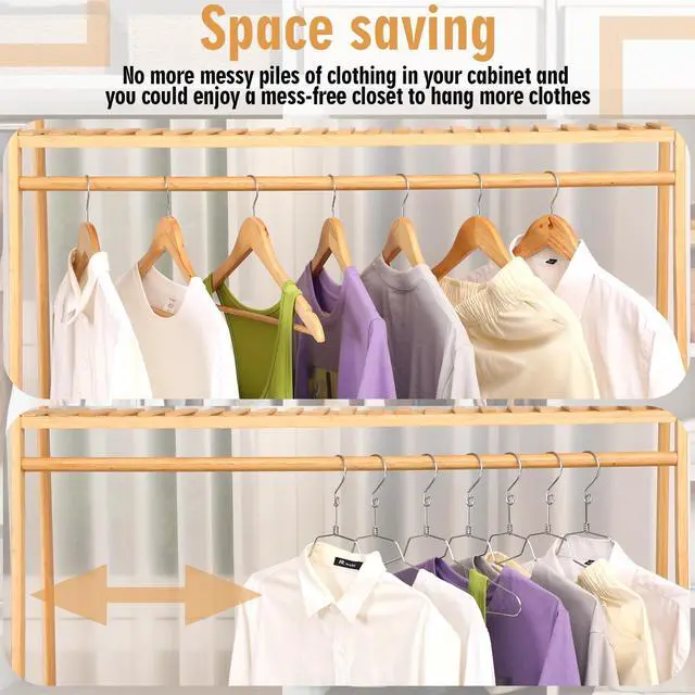 Alt view image 5 of 7 - 1 Pack 16 Metal Stackable Hanger, Stainless Steel Clothes Hanger