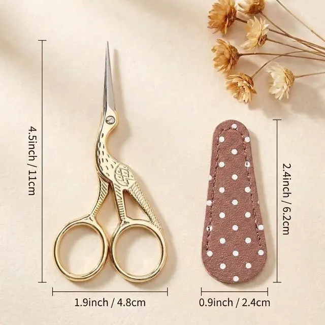 Alt view image 3 of 7 - 4.5Inch Embroidery Scissors Sharp Tip Stainless Steel DIY Tool | Scissors for Knitting Cross Stitch Cutting Embroidery Sewing Handcraft Craft Art Work Gold