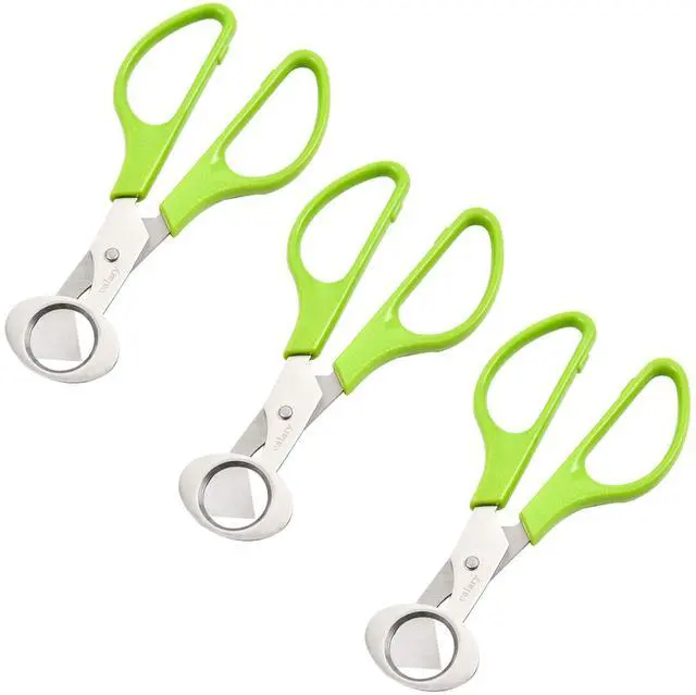 Main image of 3Pcs Quail Egg Cutter Scissors Kitchen Egg Shears Tool (Green)