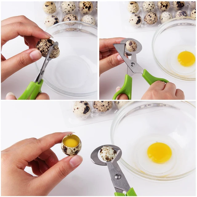 Alt view image 5 of 7 - 3Pcs Quail Egg Cutter Scissors Kitchen Egg Shears Tool (Green)