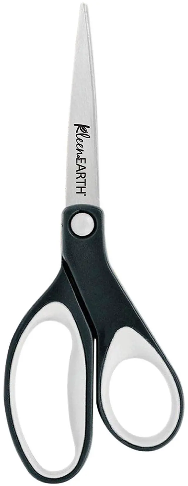 Main image of 8" KleenEarth Soft Handle Scissors, Black/Gray | 8 Inch Scissors with Recycled Handles, Durable Stainless Steel Blades & Soft Grips for Office & Home Use