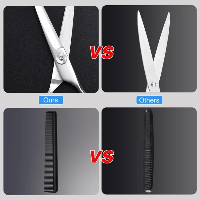 Alt view image 5 of 6 - Hair Cutting Scissors, Stainless Steel Barber Shears, Men Women | 6.5 inch trimming scissors kit for salon and home. Sharp edge for precise cutting on all hair types.