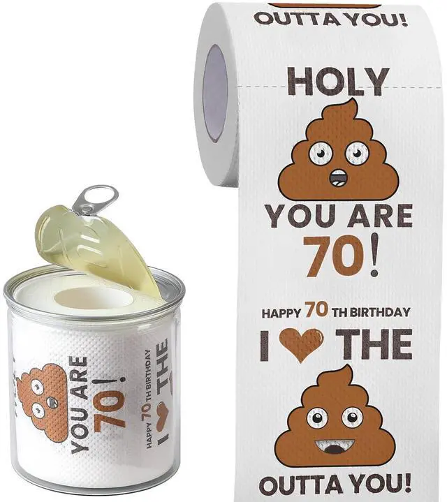 Main image of 70th Birthday Gifts for Men Him Women Her Toilet Roll Paper | Can-shaped Package, Unique, Funny - 70th Birthday Decorations, Party Favors - 70 Years Old Gift Ideas for Family, Friends