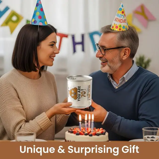 Alt view image 6 of 7 - 70th Birthday Gifts for Men Him Women Her Toilet Roll Paper | Can-shaped Package, Unique, Funny - 70th Birthday Decorations, Party Favors - 70 Years Old Gift Ideas for Family, Friends