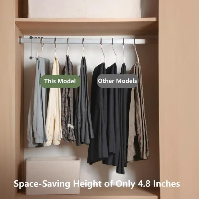 Alt view image 5 of 7 - Space Saving Pant Hangers, 5 Pack, Semi-Open Trouser Hanger for Jeans & Pants, Single Rod Closet Organizer for Slacks, Khakis (Chocolate Brown)