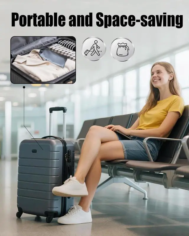 Alt view image 3 of 7 - 10-Pack Foldable Travel Hangers with Gift Box Thickened ABS & Aluminum Rivets, Non-Slip Design for Delicate Clothes, Compact 5.5x3 Inch, Black/White