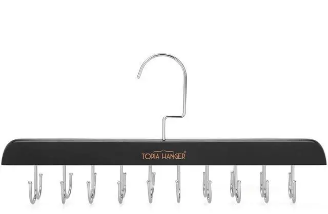 Main image of Bra Hanger for Closet, Tank Top Hangers Space Saving Black | 20 Foldable Hooks, 360°Rotating Hooks, Easy to Install, Durable Solid Wood, Space Saving Storage for Bras, Tank Tops, Belts