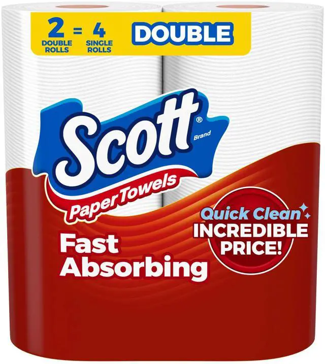 Main image of Paper Towels, Choose-A-Sheet, 2 Double Rolls = 4 Regular Rolls (108 Sheets Per Roll)