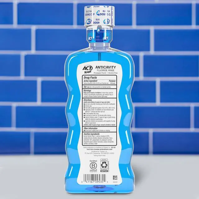 Alt view image 2 of 7 - Kids Anticavity Fluoride Rinse Pineapple Punch 16.9 fl. oz. Accurate Dosing Cup, Alcohol Free