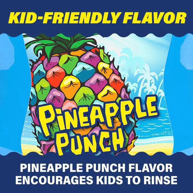 Alt view image 4 of 7 - Kids Anticavity Fluoride Rinse Pineapple Punch 16.9 fl. oz. Accurate Dosing Cup, Alcohol Free