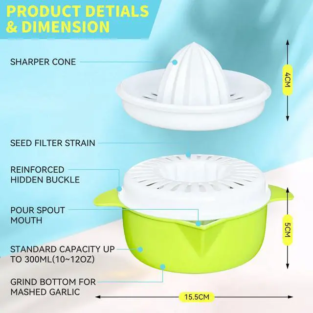 Alt view image 5 of 7 - Citrus Juicer, Lemon Squeezer Orange Fruit Manual Hand Juicers with Pouring Spout, 250ml