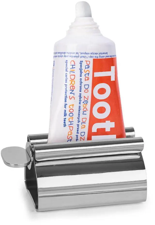 Main image of Toothpaste Tube Squeezer Dispenser, 1 PCS Toothpaste Roller | Squeezer Tool Metal Stainless Steel Tooth, Paste Holder for Bathroom, Silver