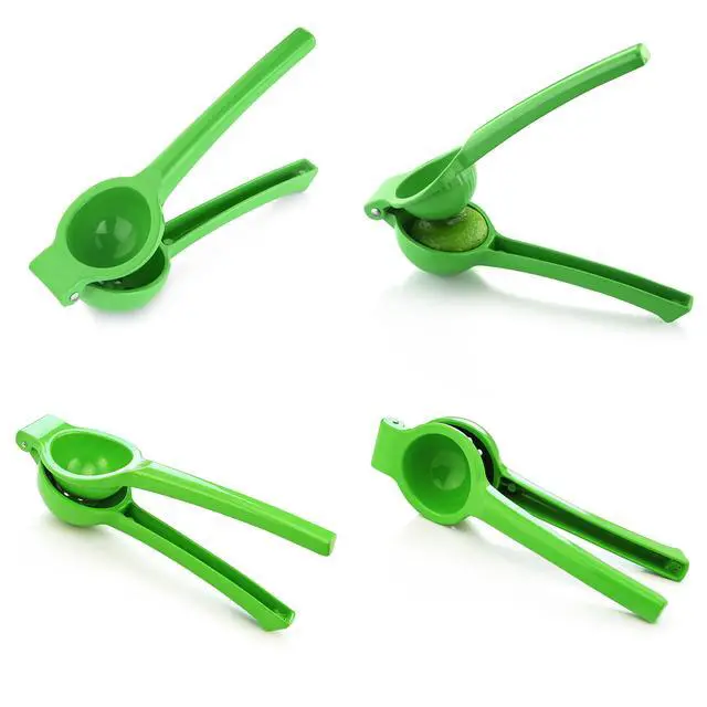 Alt view image 3 of 7 - Lime Squeezer, Commercial Restaurant Grade Enameled Aluminum Citrus Press, Manual Hand Juicer for Limes, Lemons, and Small Citrus, Green