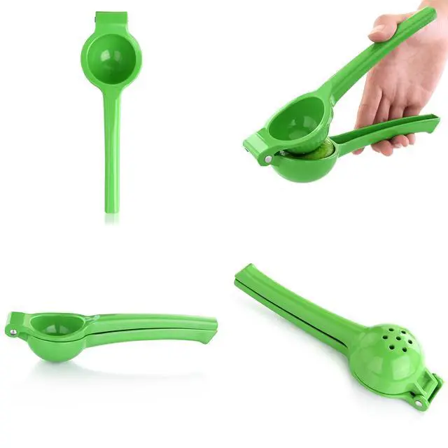 Alt view image 4 of 7 - Lime Squeezer, Commercial Restaurant Grade Enameled Aluminum Citrus Press, Manual Hand Juicer for Limes, Lemons, and Small Citrus, Green