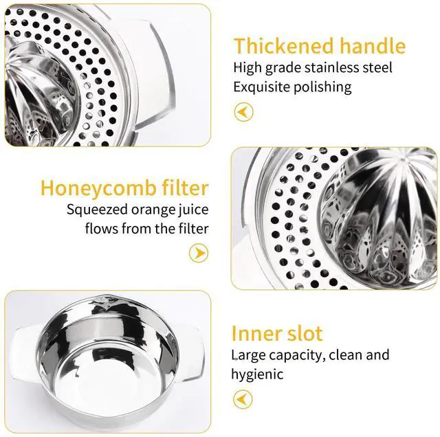 Alt view image 3 of 7 - Stainless Steel Fruit Lemon Juicer,Manual Juicers Fruit Hand Squeezer For Kitchen Tool