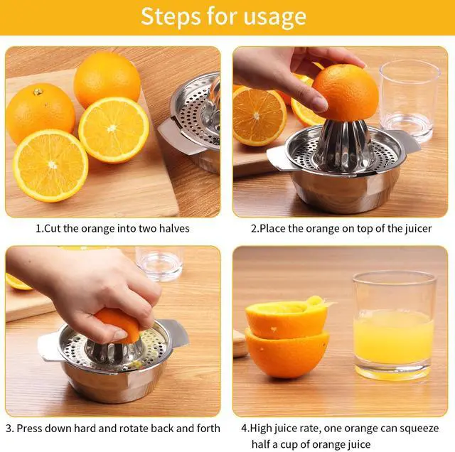 Alt view image 5 of 7 - Stainless Steel Fruit Lemon Juicer,Manual Juicers Fruit Hand Squeezer For Kitchen Tool