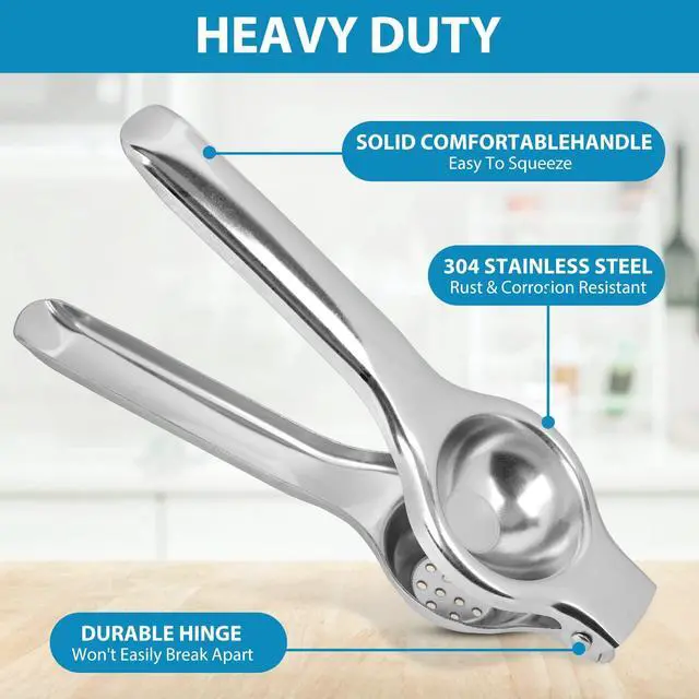 Alt view image 3 of 7 - Stainless Steel Manual Juicer Citrus Lemon Squeezer,Fruit Juicer Lime Press Metal,Professional Hand Juicer Kitchen Tool