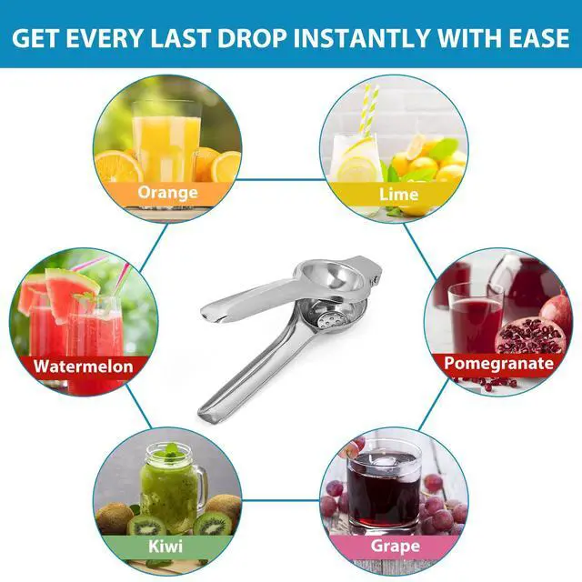 Alt view image 6 of 7 - Stainless Steel Manual Juicer Citrus Lemon Squeezer,Fruit Juicer Lime Press Metal,Professional Hand Juicer Kitchen Tool