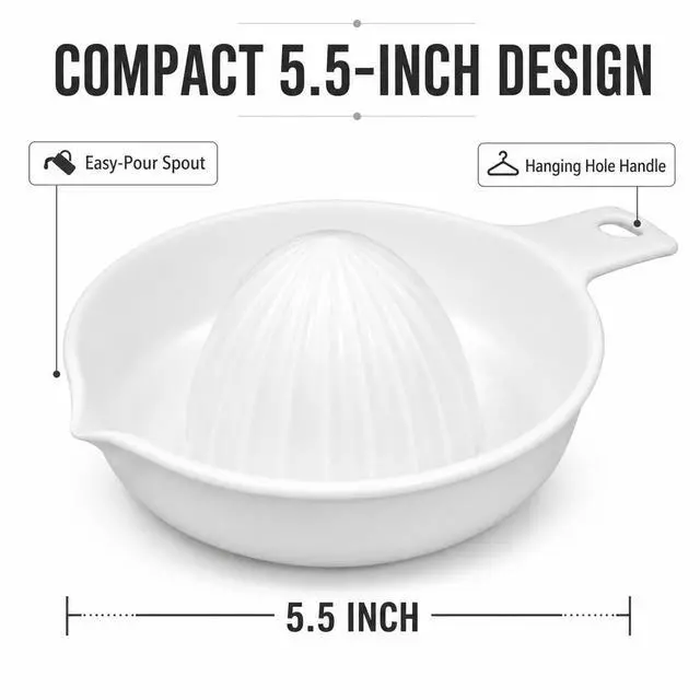 Alt view image 2 of 7 - Color May Vary. 5.5" Plastic Handle Manual Lemon Squeezer Juice Citrus Lime Orange Extractor White for Home Essential Fresh Juice Tools
