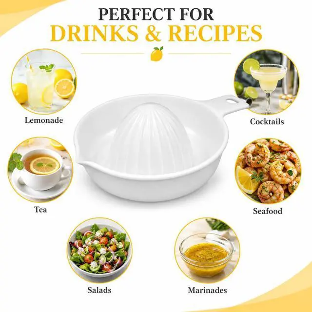 Alt view image 4 of 7 - Color May Vary. 5.5" Plastic Handle Manual Lemon Squeezer Juice Citrus Lime Orange Extractor White for Home Essential Fresh Juice Tools