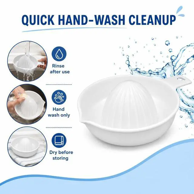 Alt view image 6 of 7 - Color May Vary. 5.5" Plastic Handle Manual Lemon Squeezer Juice Citrus Lime Orange Extractor White for Home Essential Fresh Juice Tools
