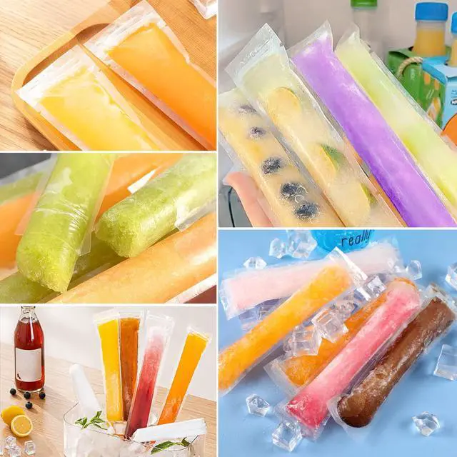 Alt view image 4 of 7 - 120 Pcs Disposable Ice Pop Bags Popsicle Molds With Funnel | Good Quality Popsicle Bags, 2x7.5 Inch, Zip Seals, Easy Fill And Freeze, Ideal for DIY Summer Snacks Yogurt Juice Fruit