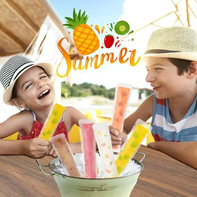 Alt view image 6 of 7 - 120 Pcs Disposable Ice Pop Bags Popsicle Molds With Funnel | Good Quality Popsicle Bags, 2x7.5 Inch, Zip Seals, Easy Fill And Freeze, Ideal for DIY Summer Snacks Yogurt Juice Fruit
