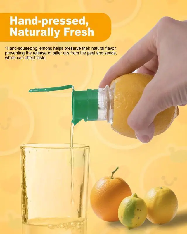 Alt view image 2 of 6 - Lemon Squeezer - Manual Citrus Juicer with Screw-Top Lid & Built-In Filter, Dual-Use Lime/Lemon Press for Cocktails, Portable Hand Juicer (2-Piece Set, Yellow+Green)