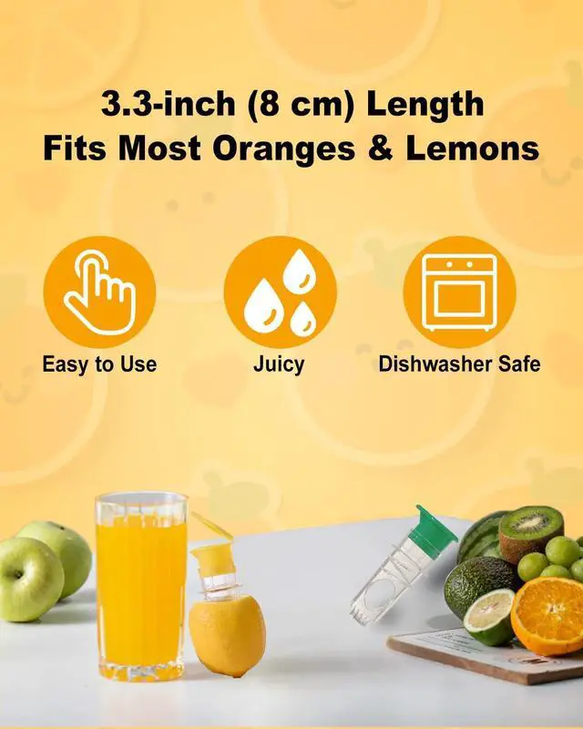 Alt view image 4 of 6 - Lemon Squeezer - Manual Citrus Juicer with Screw-Top Lid & Built-In Filter, Dual-Use Lime/Lemon Press for Cocktails, Portable Hand Juicer (2-Piece Set, Yellow+Green)