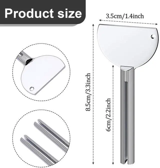 Alt view image 2 of 7 - 3 Pcs Toothpaste Tube Squeezers,Stainless Steel Toothpaste Squeezer,Metal Manual Dispenser Roller Tube Wringer,Tube Key Tooth Paste Squeezer for Home Toothpaste Paint,Cream, Cosmetic and Hair Dye