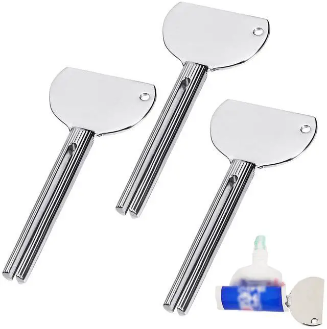 Main image of 3 Pcs Toothpaste Tube Squeezers,Stainless Steel Toothpaste Squeezer,Metal Manual Dispenser Roller Tube Wringer,Tube Key Tooth Paste Squeezer for Home Toothpaste Paint,Cream, Cosmetic and Hair Dye