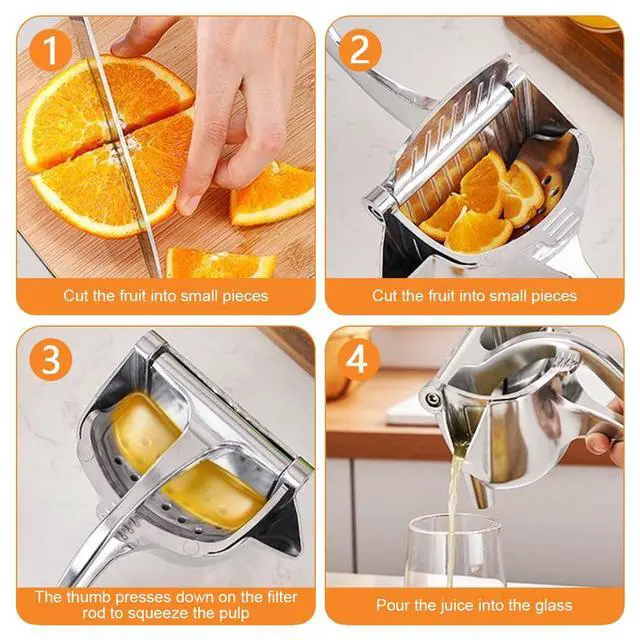 Alt view image 3 of 7 - Juicer Manual,Manual Juicer Hand Press,Exprimidor De Limones Acero Inoxidable,Lime Squeezer for Beer Bottle,Ultimate Juice Squeeze,Lemon Squeezer(Silver)