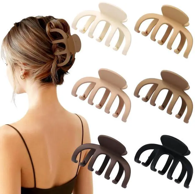 Main image of Hair Clips for Women 3.5 Inch Medium Hair Claw Clips for Girls Thin Thick Hair Matte Banana Jaw Clips Hair Accessories for Women (Brown)