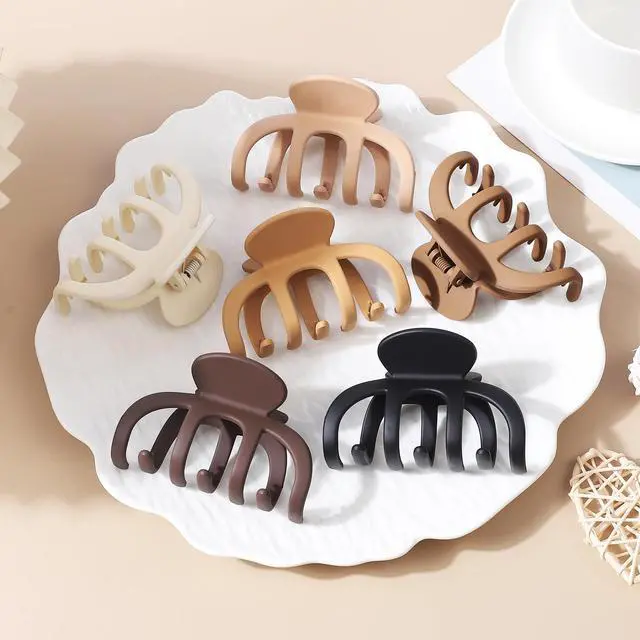 Alt view image 2 of 7 - Hair Clips for Women 3.5 Inch Medium Hair Claw Clips for Girls Thin Thick Hair Matte Banana Jaw Clips Hair Accessories for Women (Brown)