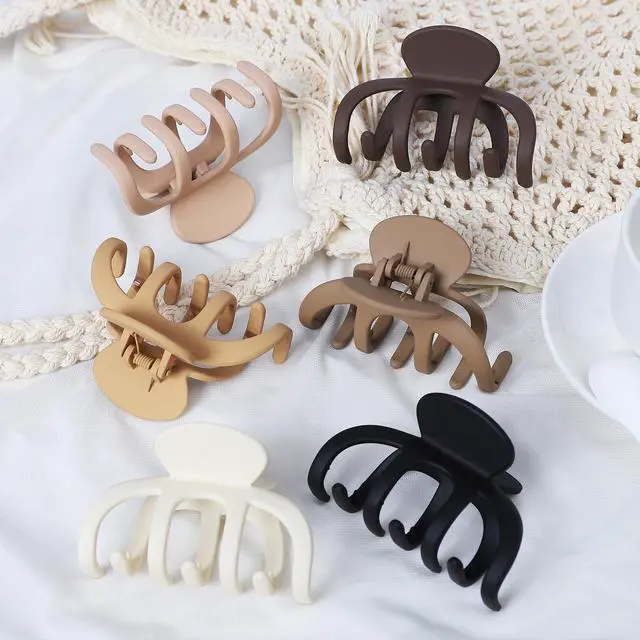 Alt view image 4 of 7 - Hair Clips for Women 3.5 Inch Medium Hair Claw Clips for Girls Thin Thick Hair Matte Banana Jaw Clips Hair Accessories for Women (Brown)