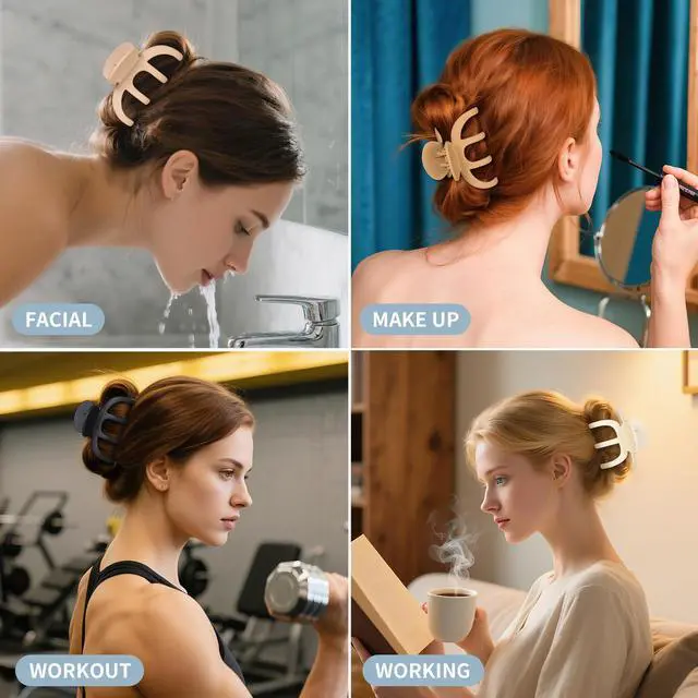Alt view image 5 of 7 - Hair Clips for Women 3.5 Inch Medium Hair Claw Clips for Girls Thin Thick Hair Matte Banana Jaw Clips Hair Accessories for Women (Brown)