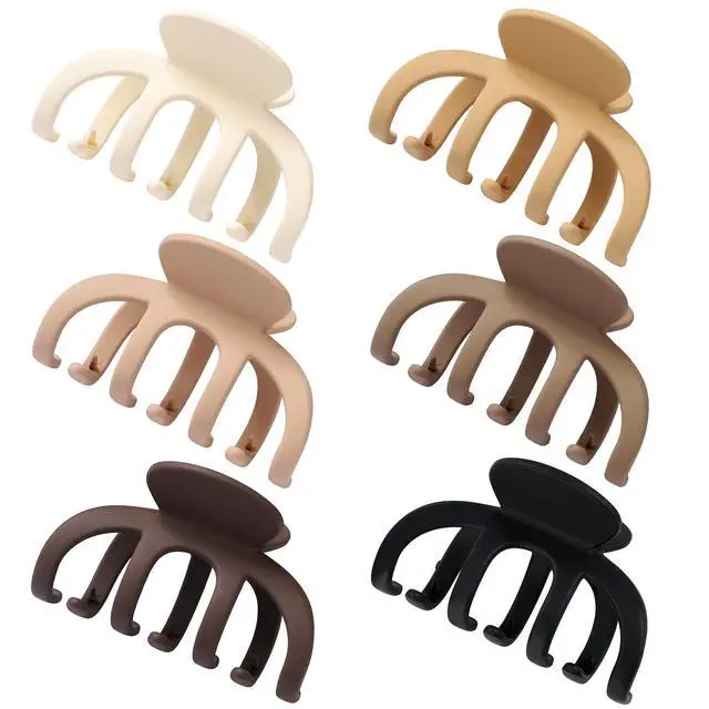Alt view image 7 of 7 - Hair Clips for Women 3.5 Inch Medium Hair Claw Clips for Girls Thin Thick Hair Matte Banana Jaw Clips Hair Accessories for Women (Brown)