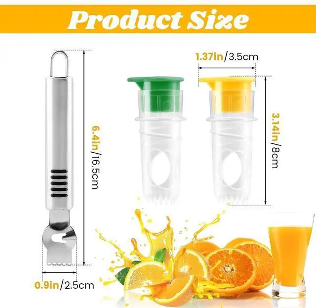 Alt view image 2 of 7 - 2 Pcs Mini Lemon Squeezer,with Stainless Steel Grater New Screw Top Lemon Squeezer Manual Portable Orange Squeezer for Seasoning Cooking and Cocktails(SIZE:2 pcs)