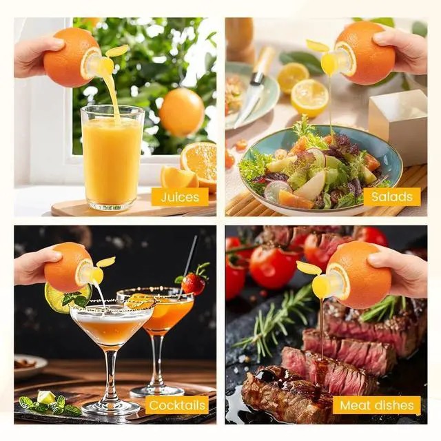 Alt view image 7 of 7 - 2 Pcs Mini Lemon Squeezer,with Stainless Steel Grater New Screw Top Lemon Squeezer Manual Portable Orange Squeezer for Seasoning Cooking and Cocktails(SIZE:2 pcs)